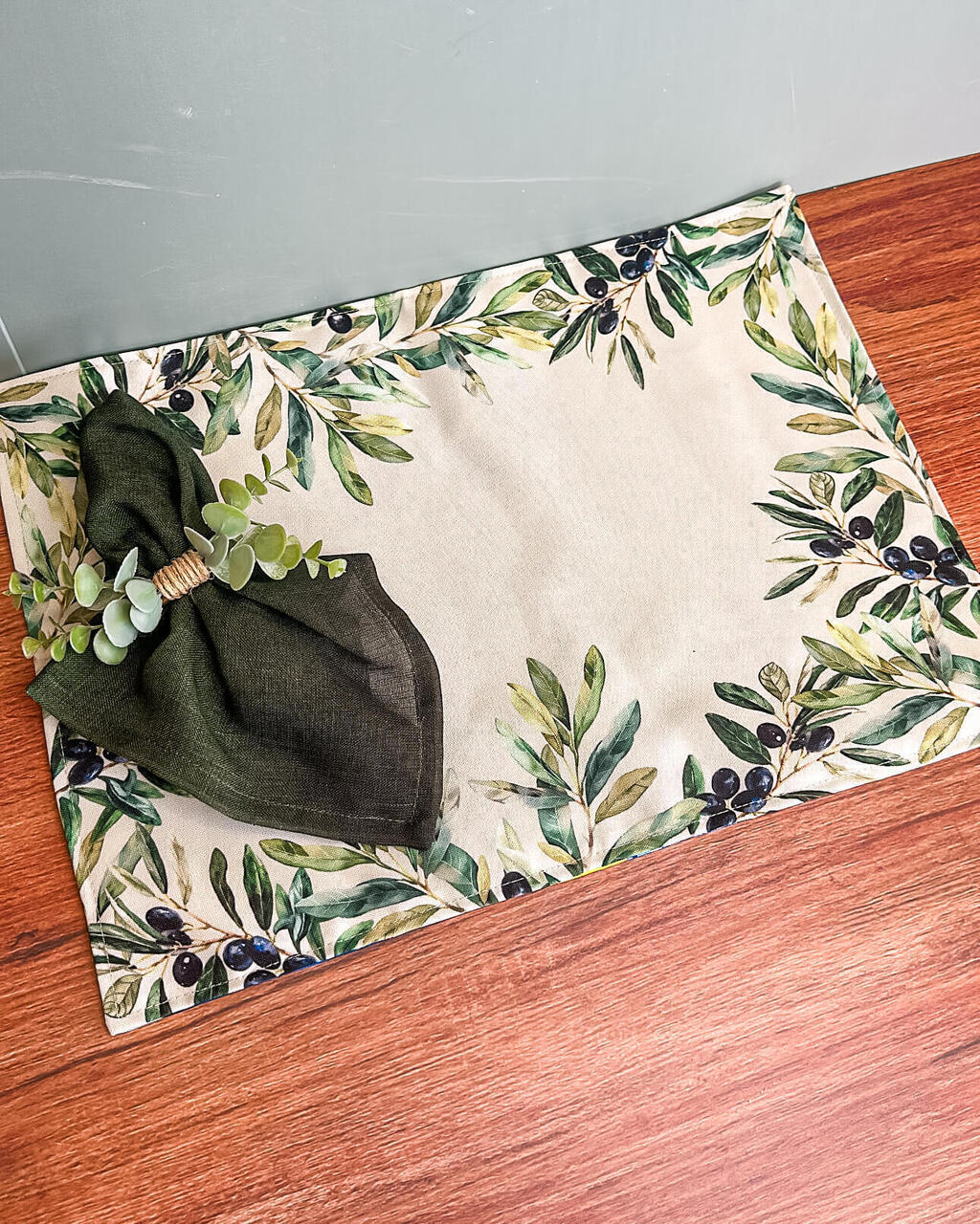 Kit Mesa posta - Sicília Encantada ( limão siciliano e verso olivas) Composição lado do limão