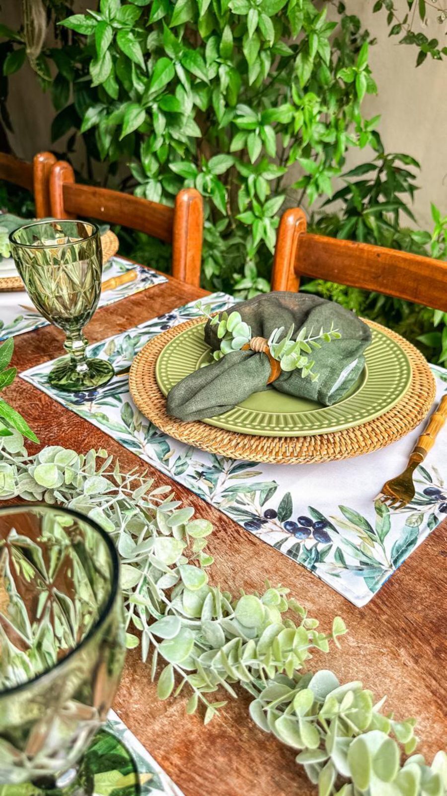 Kit Mesa posta - Sicília Encantada ( limão siciliano e verso olivas) Composição lado Olivas